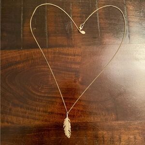 Express Gold Feather Pendant Necklace